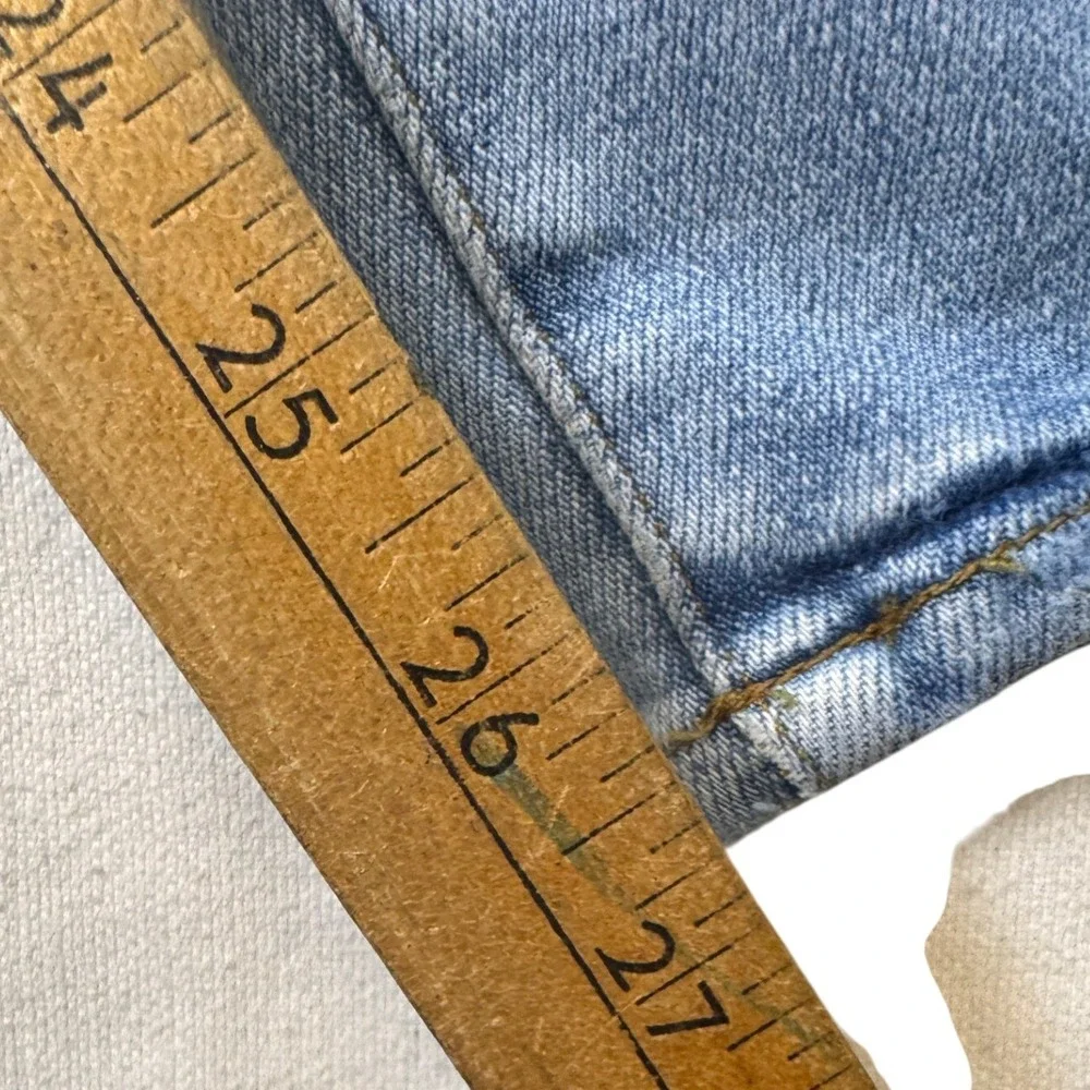 FRAME Denim Le High Straight Leg Jeans Size 26 Distressed Light Wash Jeffrey - Picture 5 of 11